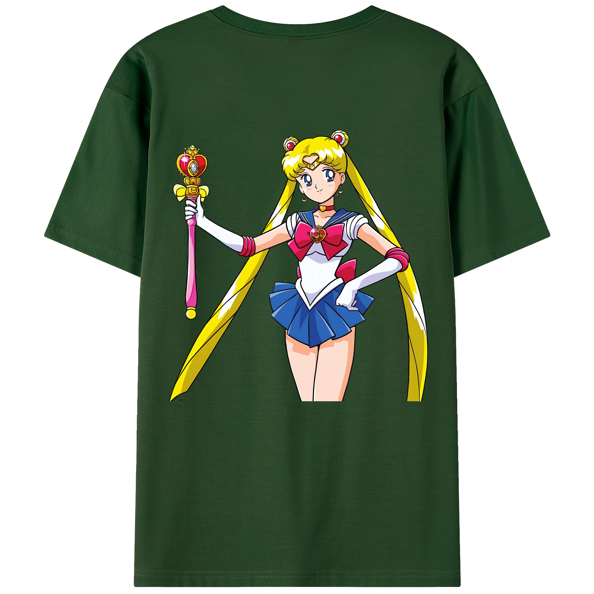 （画像用） 美少女戦士セーラームーン 月野 うさぎ つきの うさぎ Sailor Moon Tsukino Usagi 綿100％半袖Tシャツ（背面プリント）